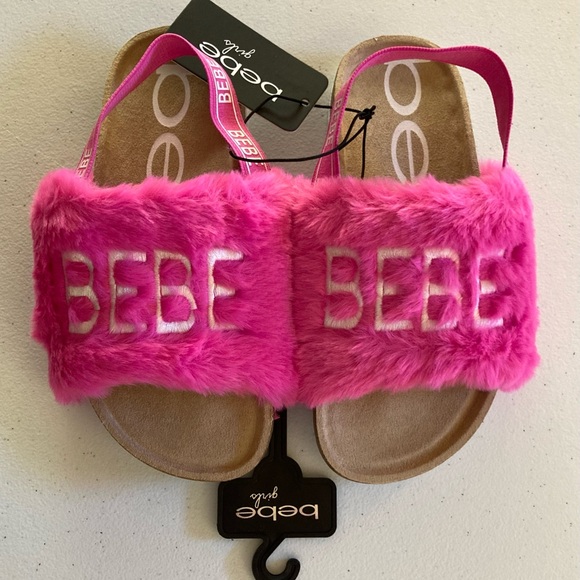 Bebe Furry Slides Size 1 - Picture 9 of 12